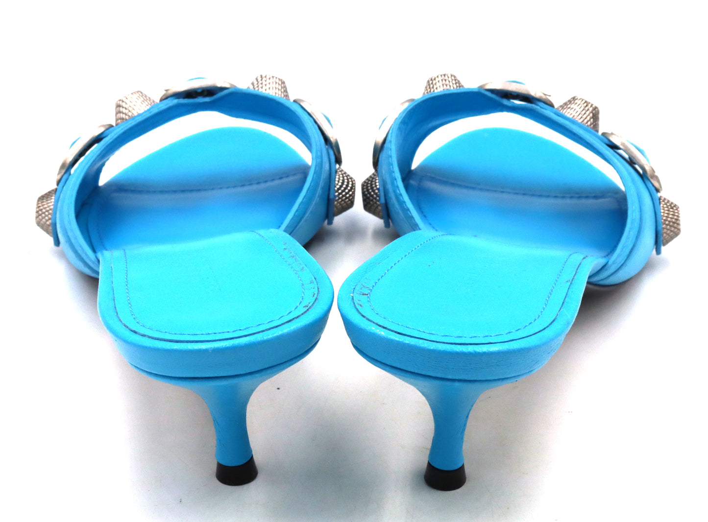 Balenciaga leather studded accents slides