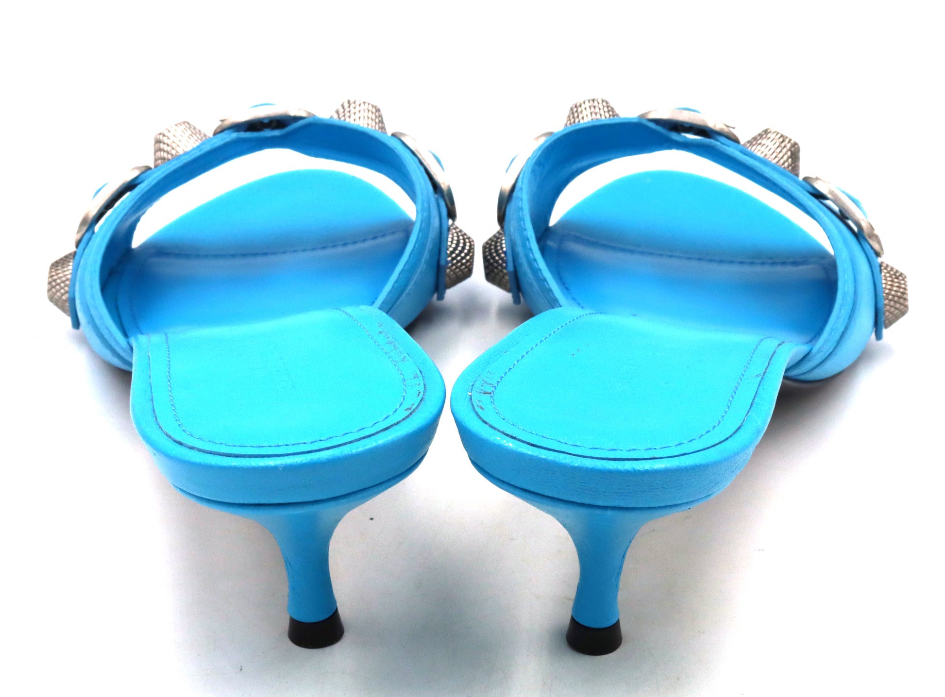 Balenciaga leather studded accents slides