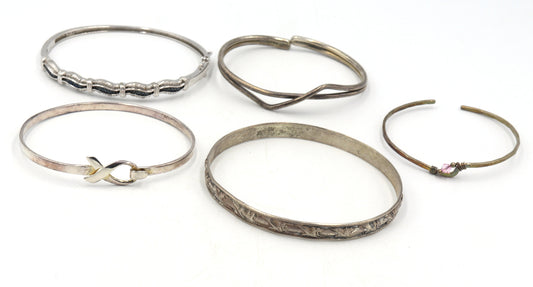 Vintage 925 sterling silver group lot of bangles