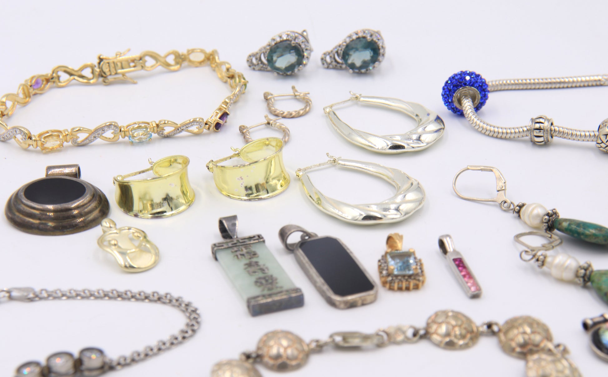 Group Lot of Vintage 925 Sterling Silver Miscellaneous Jewelry