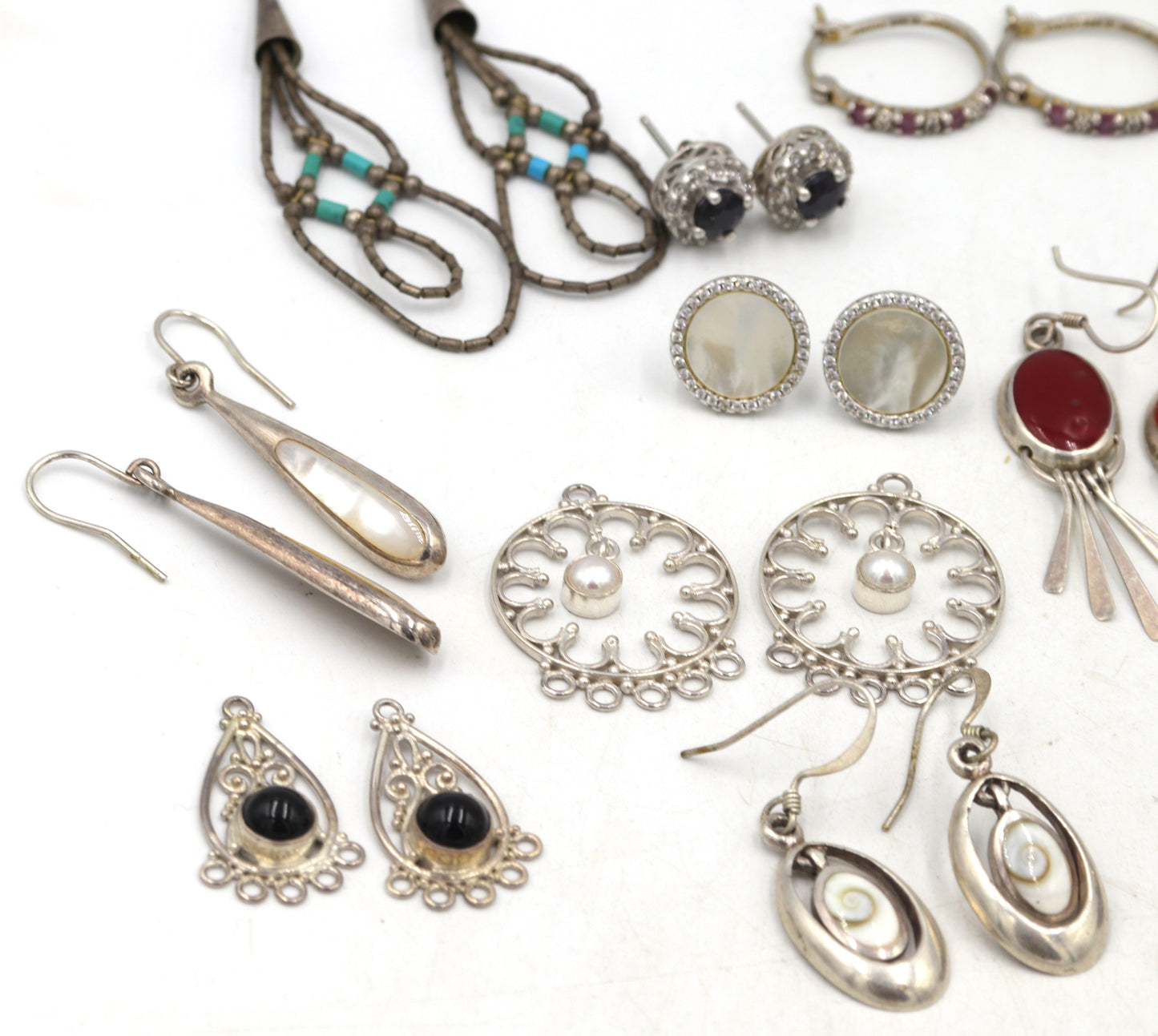 Group lot of Vintage 925 sterling silver earrings