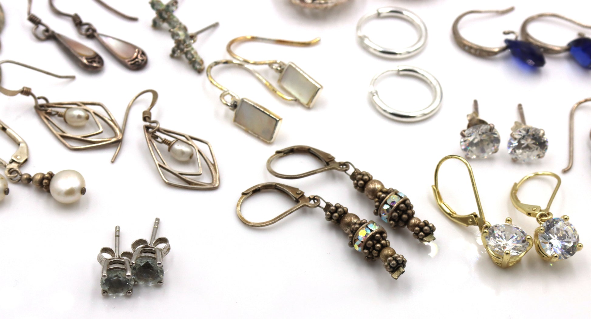 Group lot of Vintage 925 sterling silver earrings