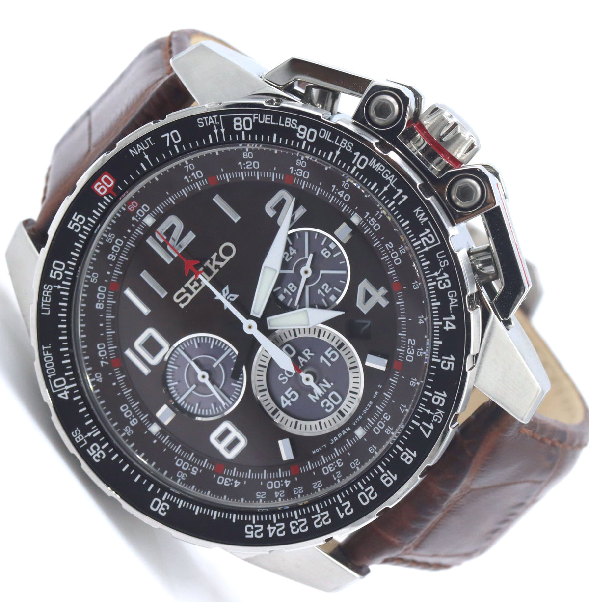 Seiko sportura chronograph stainless steel watch