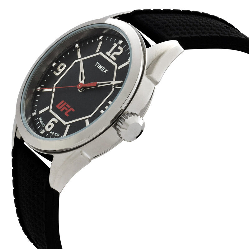 Timex UFC Street Mens Black Dial Black Silicone Strap Quartz Casual Watch