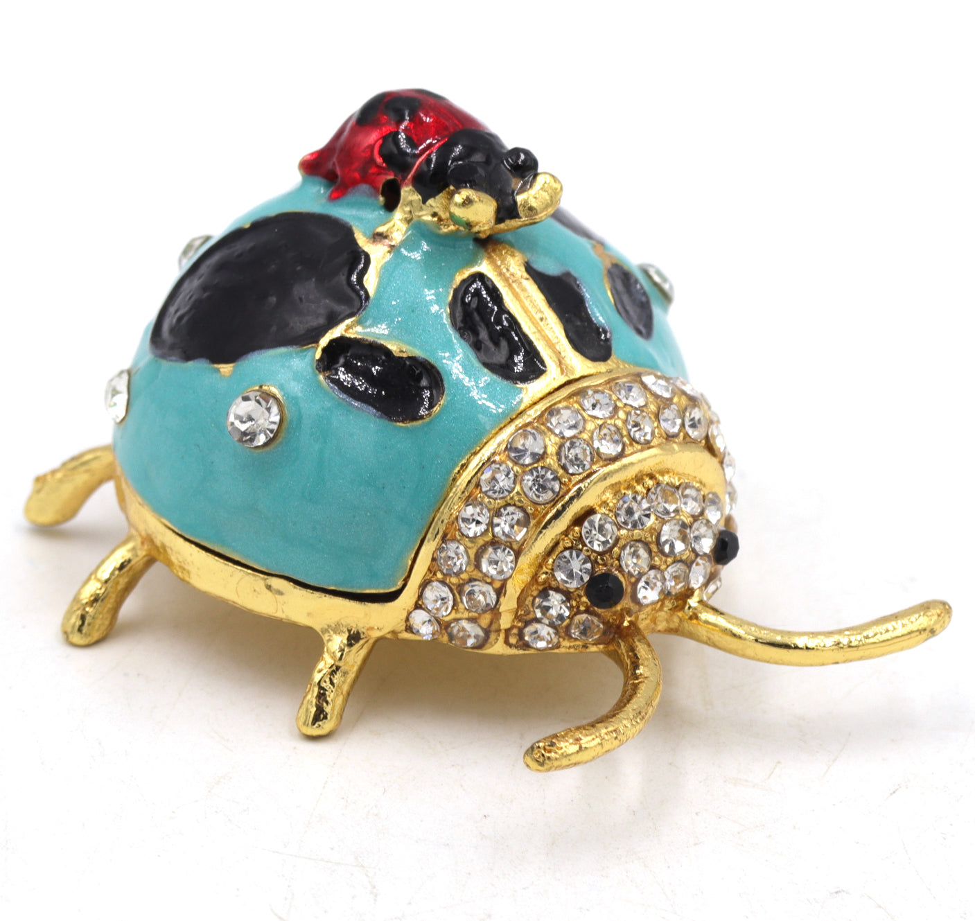 Ladybug enamel trinket box