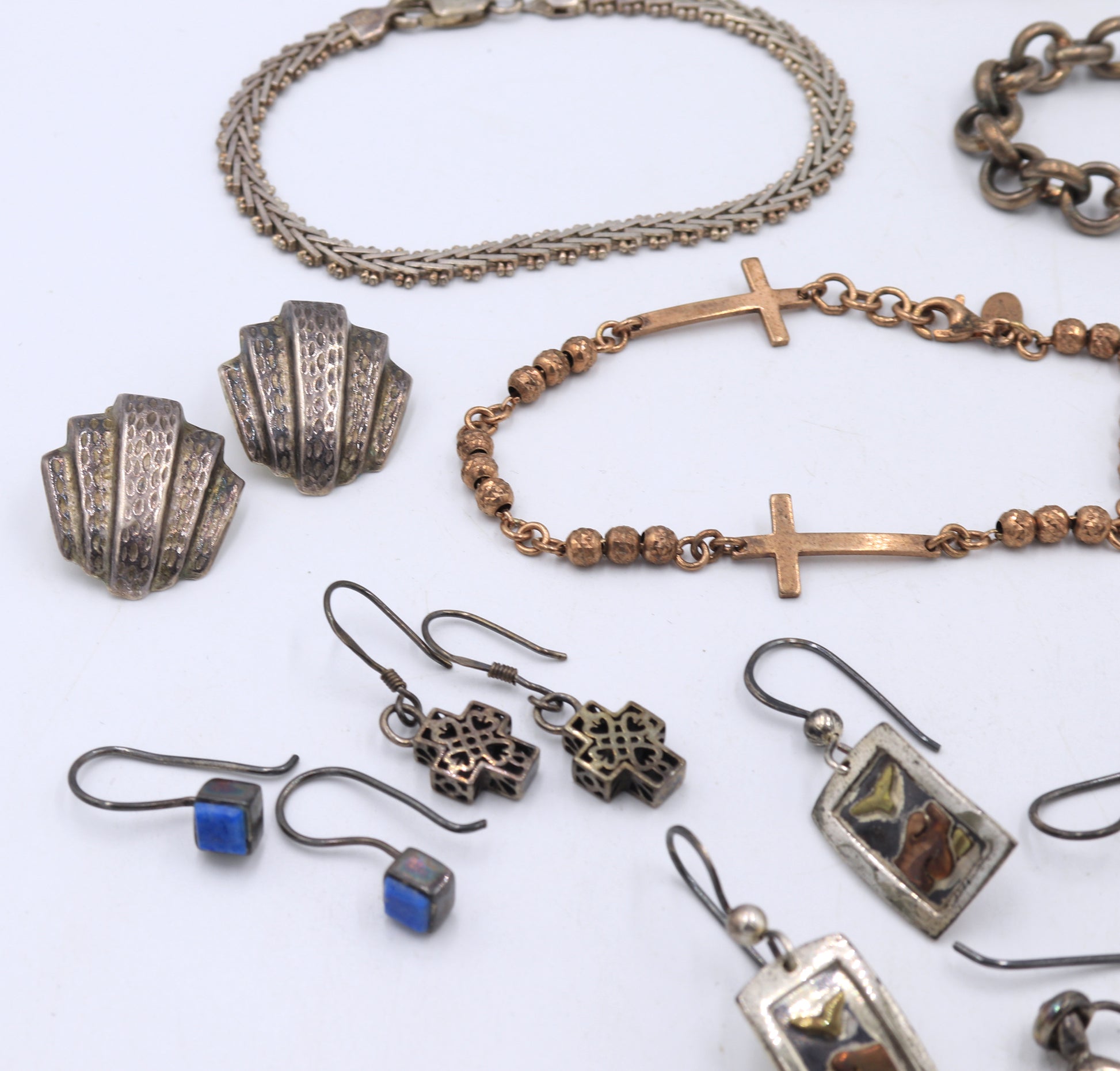 Group lot of Vintage 925 sterling silver miscellaneous jewellery