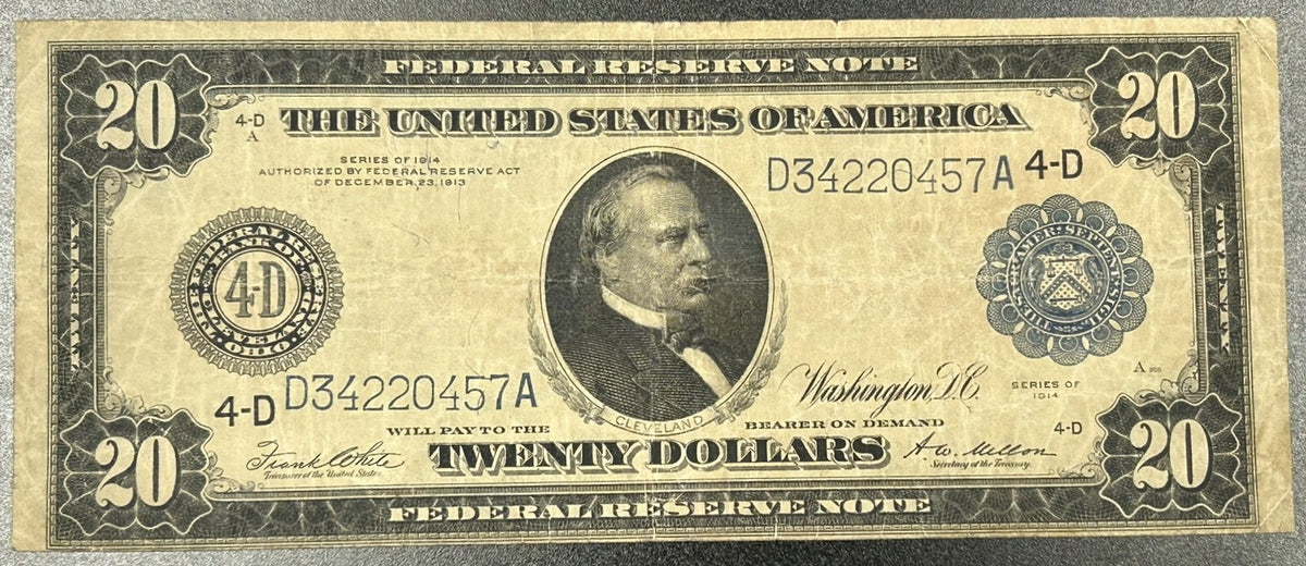 1914 $20 Federal Reserve Note – Cleveland, Ohio (4-D) Serial D3420457A