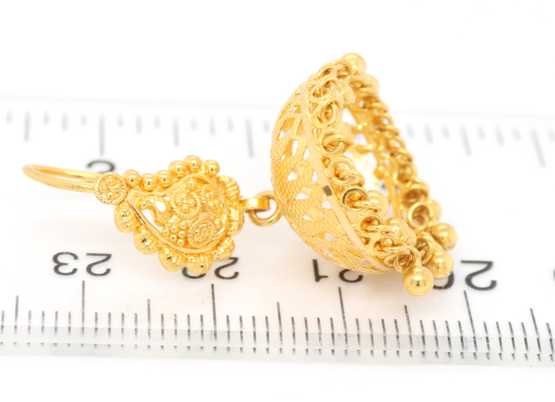 21kt Yellow gold chandelier dangle earrings