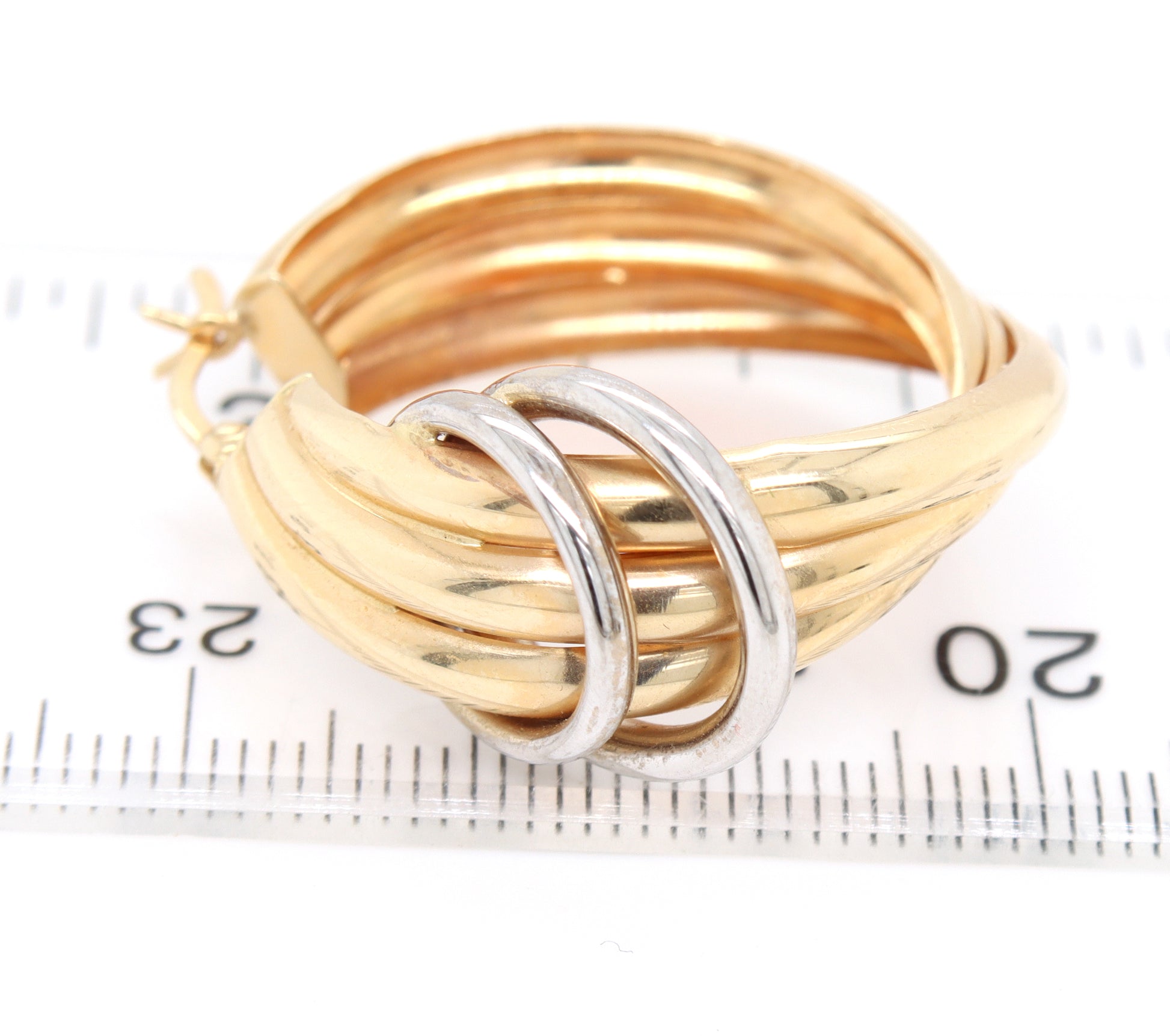 14kt Yellow gold twisted hoop earrings