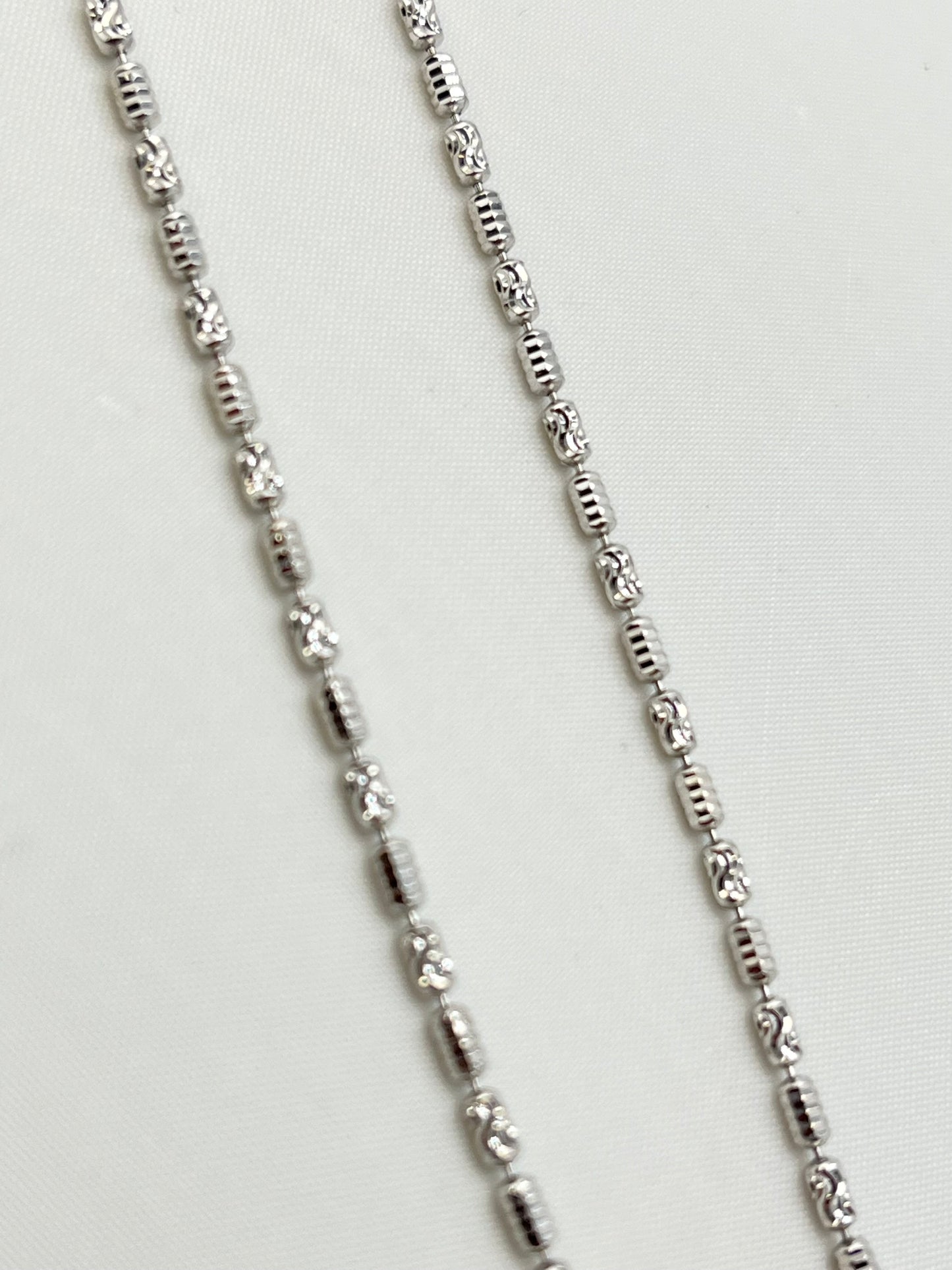 925 Sterling Silver Shimmering Ice Barrel Chain Necklace