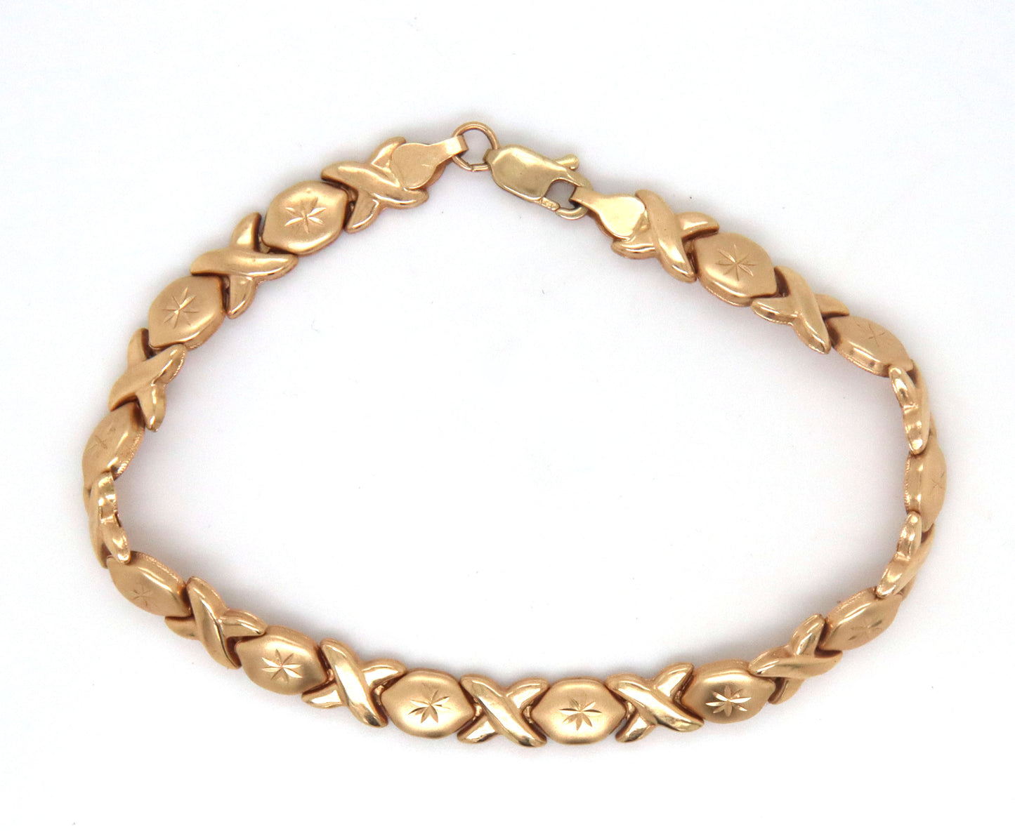 14kt Yellow gold X link bracelet