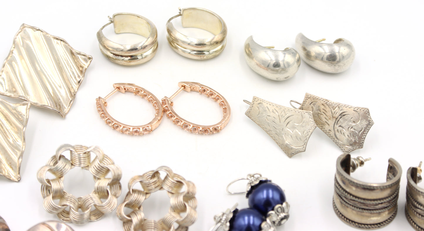 Group lot of Vintage 925 sterling silver earrings