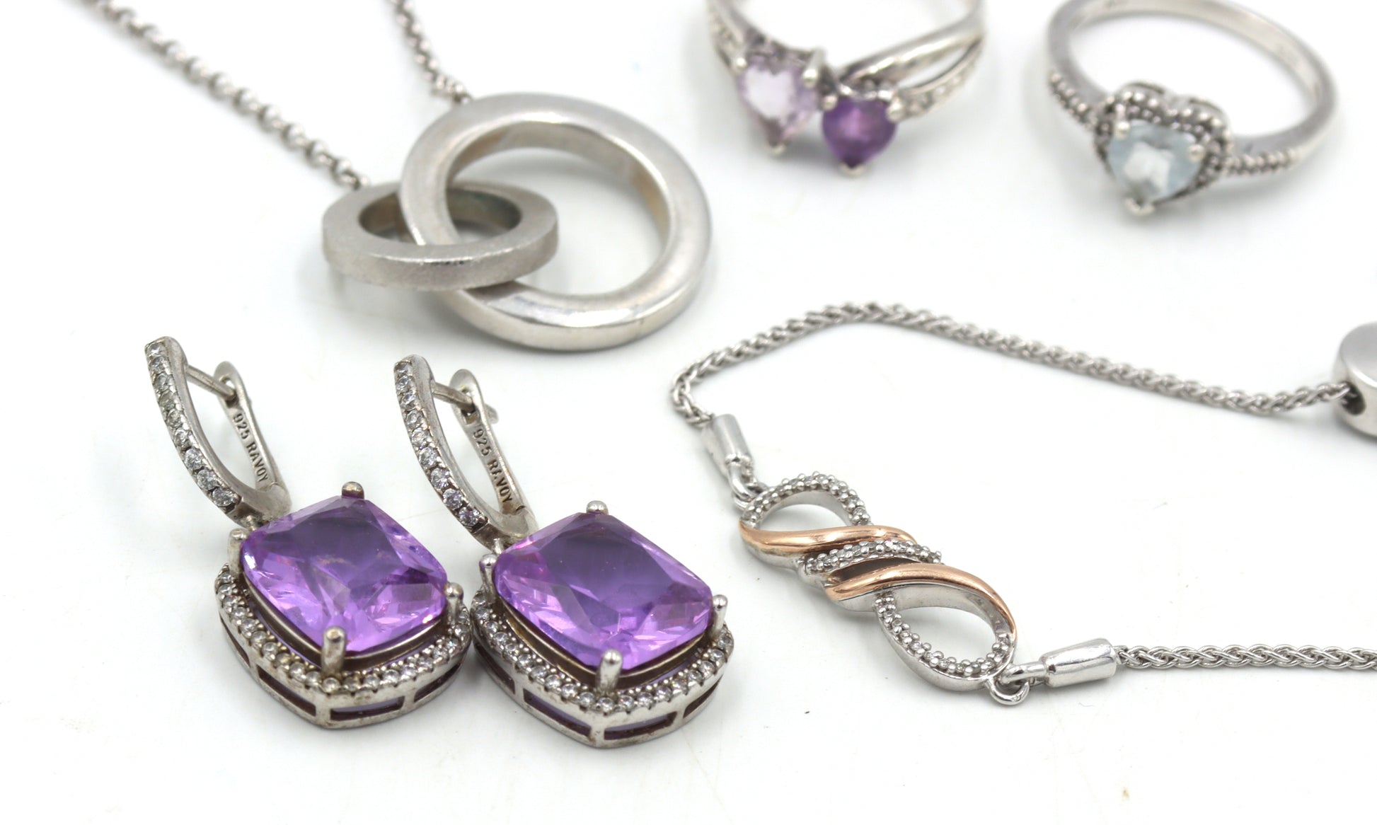 Group lot of Vintage 925 sterling silver miscellaneous jewelry
