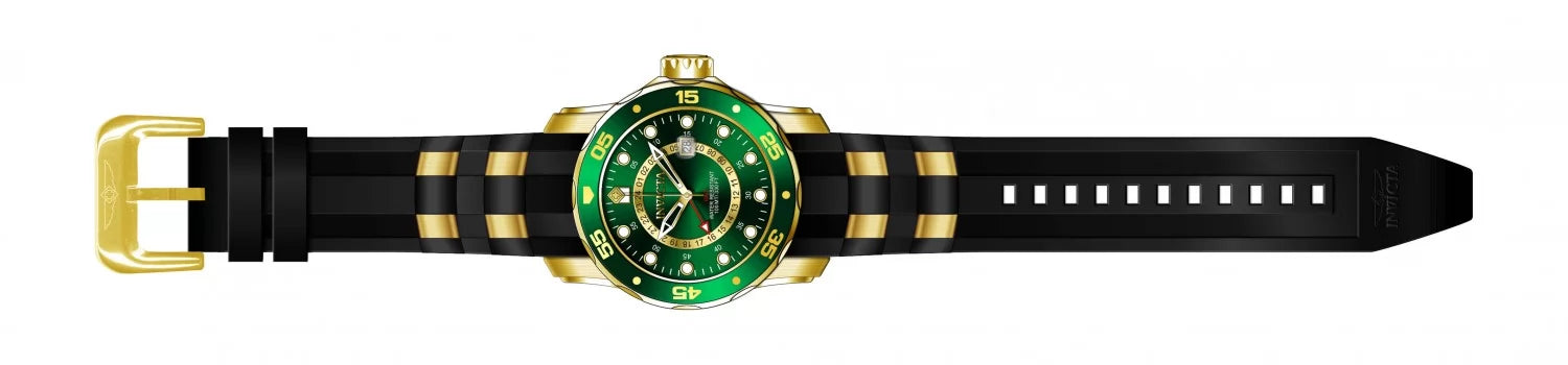 Invicta Men's Pro Diver Quartz GMT Gold, Green Dial Watch