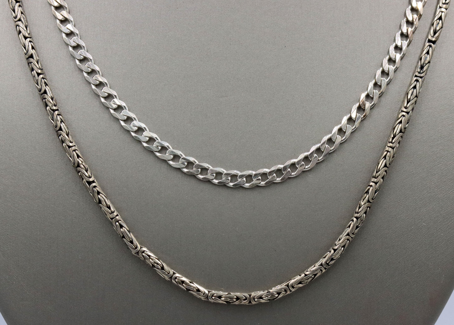 Group lot of 2 Vintage 925 sterling silver necklaces