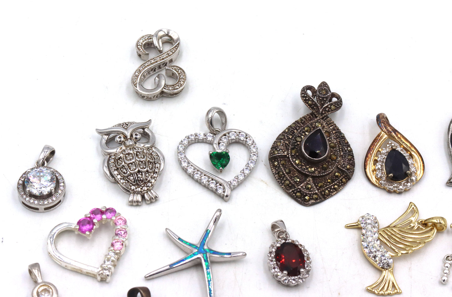 Group lot of vintage 925 sterling silver pendants
