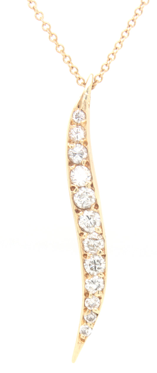 14kt Yellow gold 1/2ctw diamond leaf pendant on chain