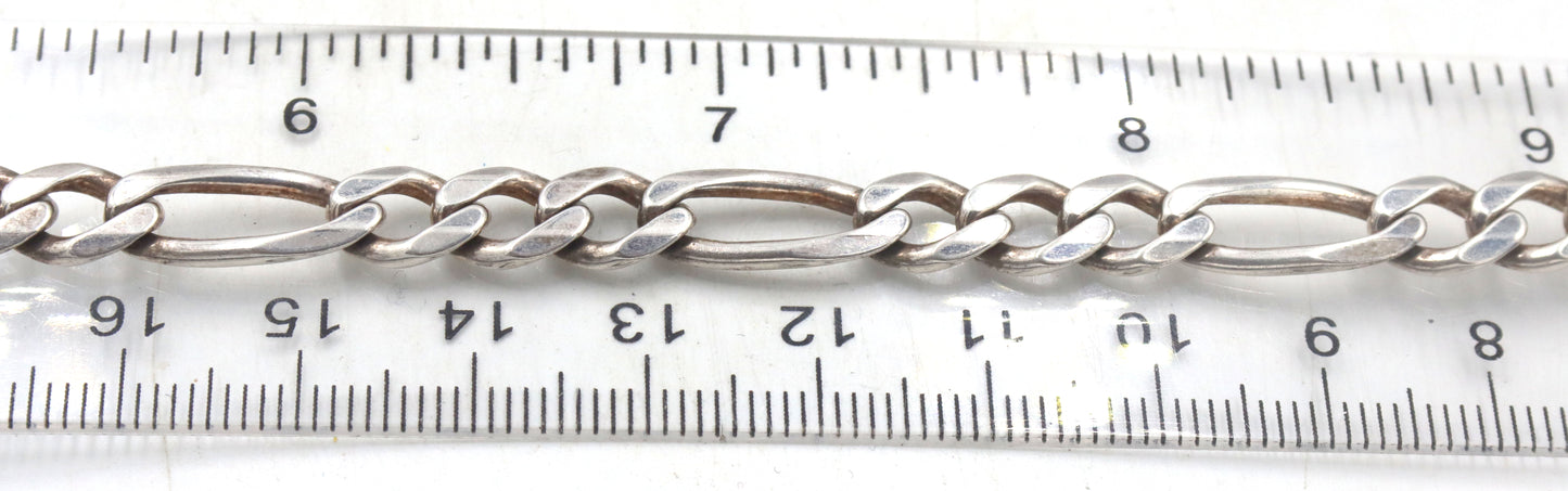 Italian 925 sterling silver Figaro chain necklace