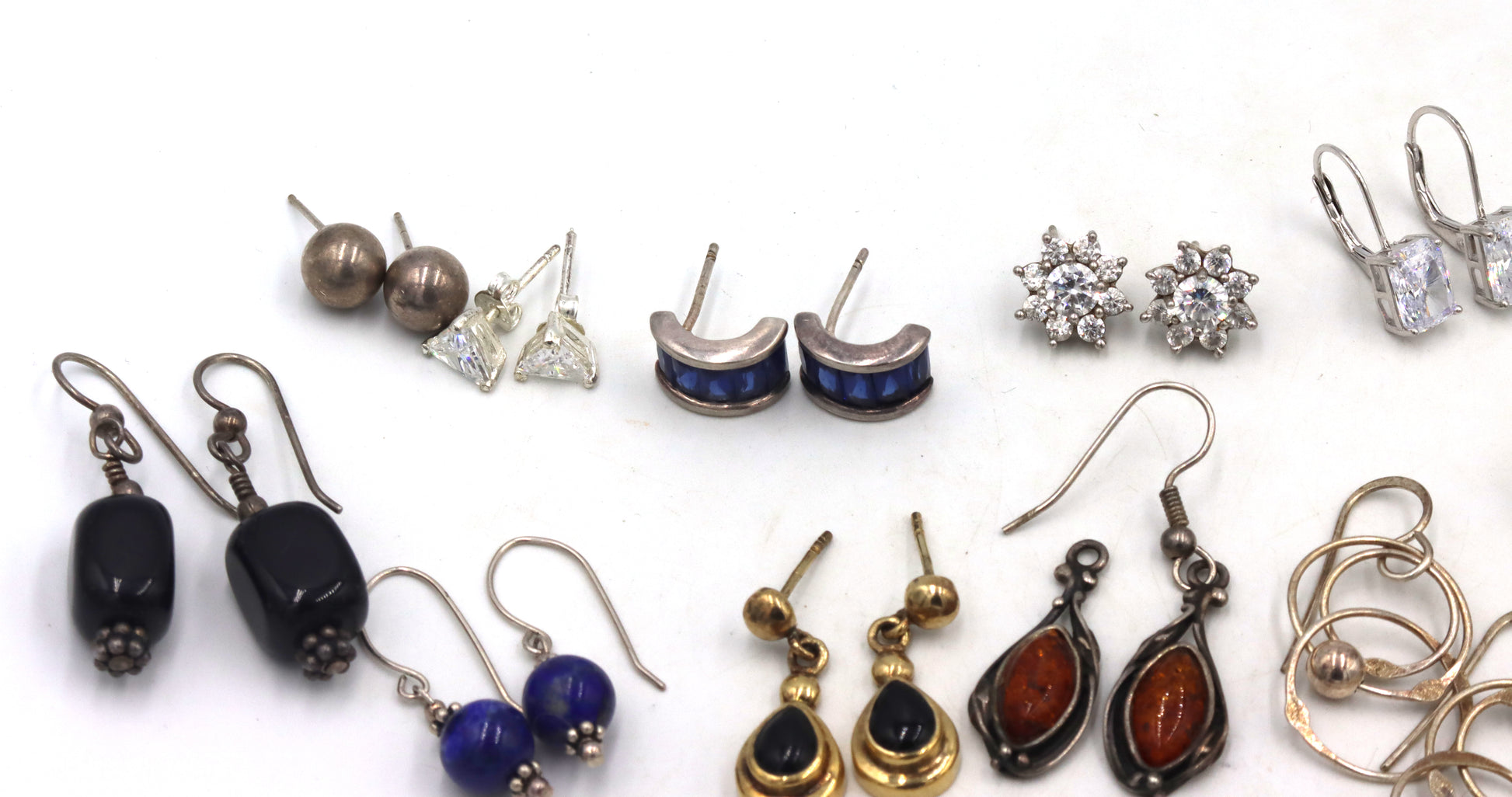 Group lot of vintage 925 sterling silver earrings