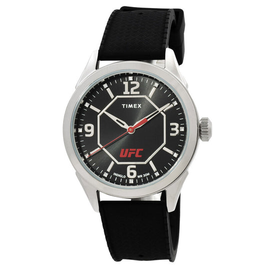 Timex UFC Street Mens Black Dial Black Silicone Strap Quartz Casual Watch