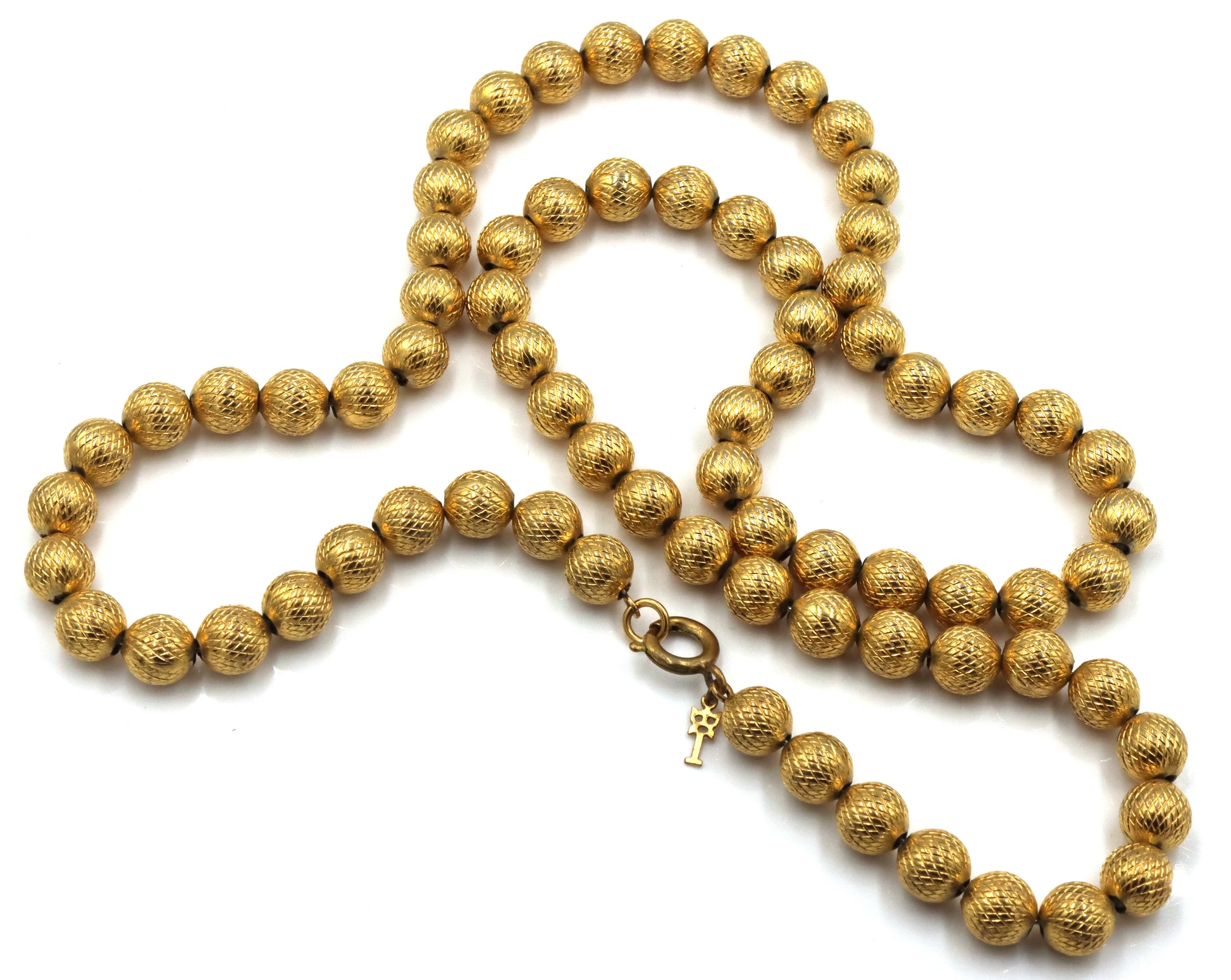 Gold plated beaded necklace