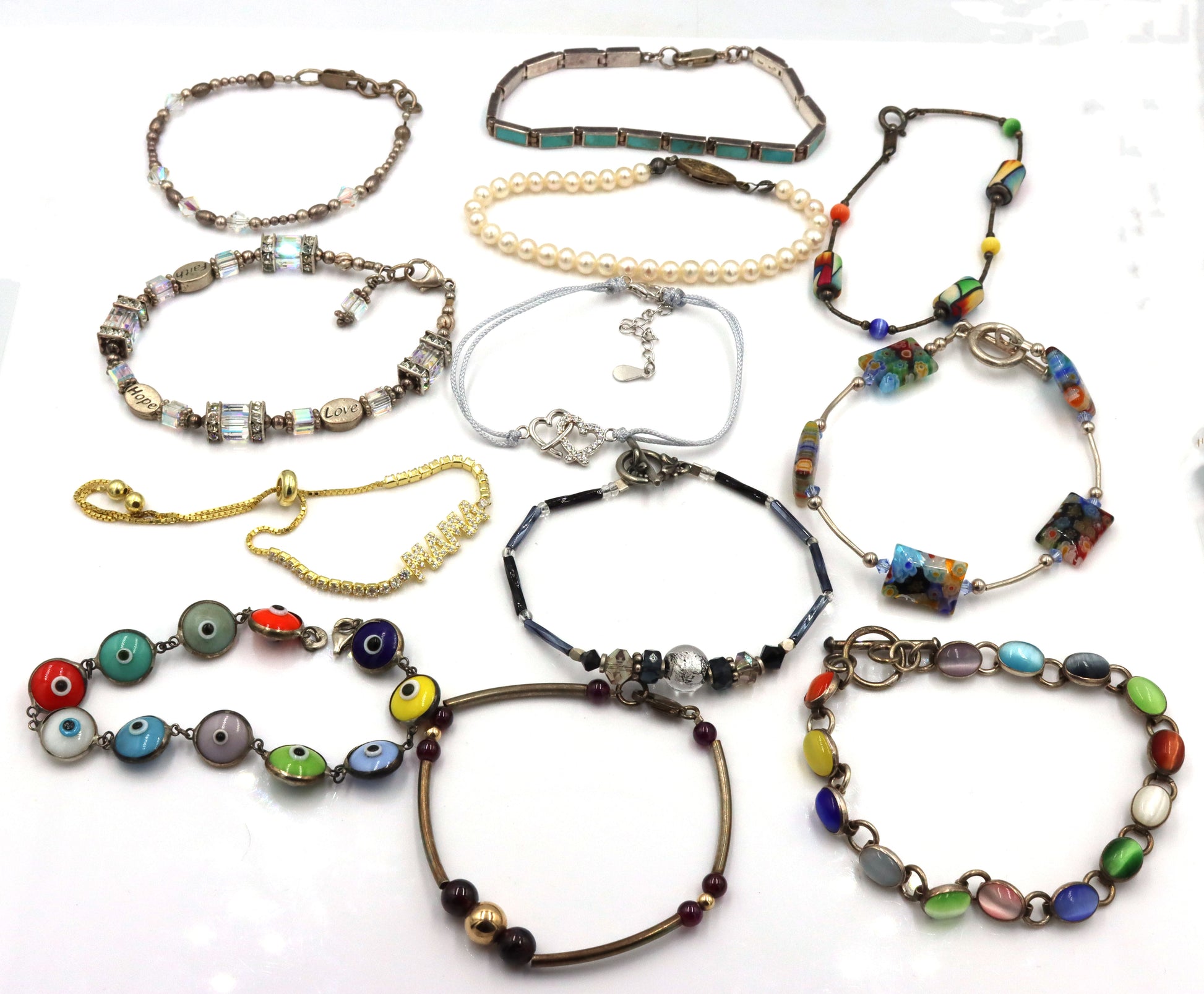 Group lot of Vintage 925 sterling silver bracelets