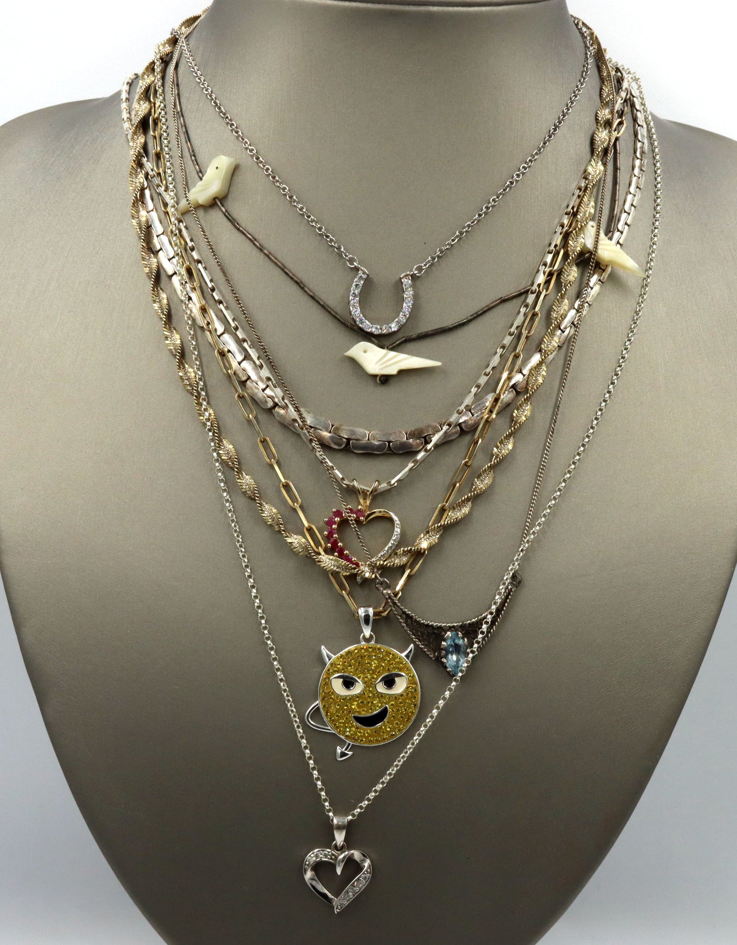 Vintage 925 sterling silver lot of 8 necklaces