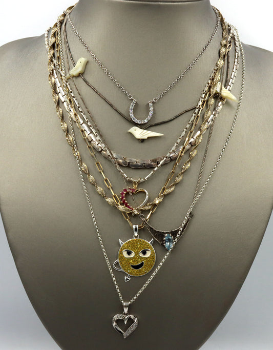 Vintage 925 sterling silver lot of 8 necklaces