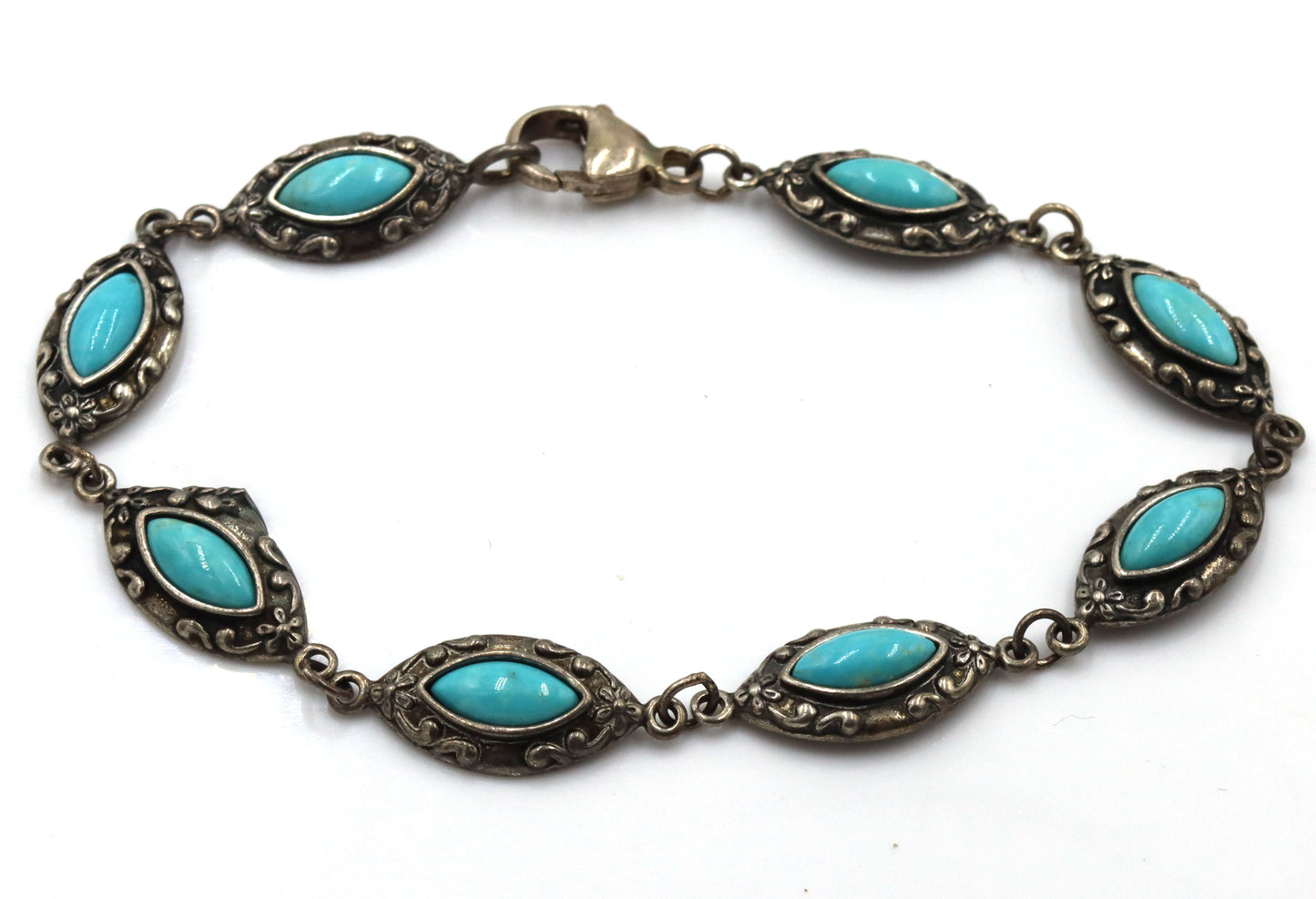 925 Vintage Sterling Silver Turquoise and multi Stone Bracelet Lot