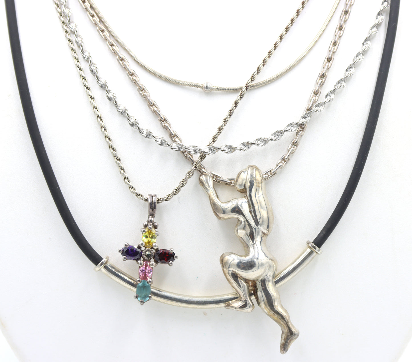 Group lot of 6 Vintage 925 sterling silver necklaces