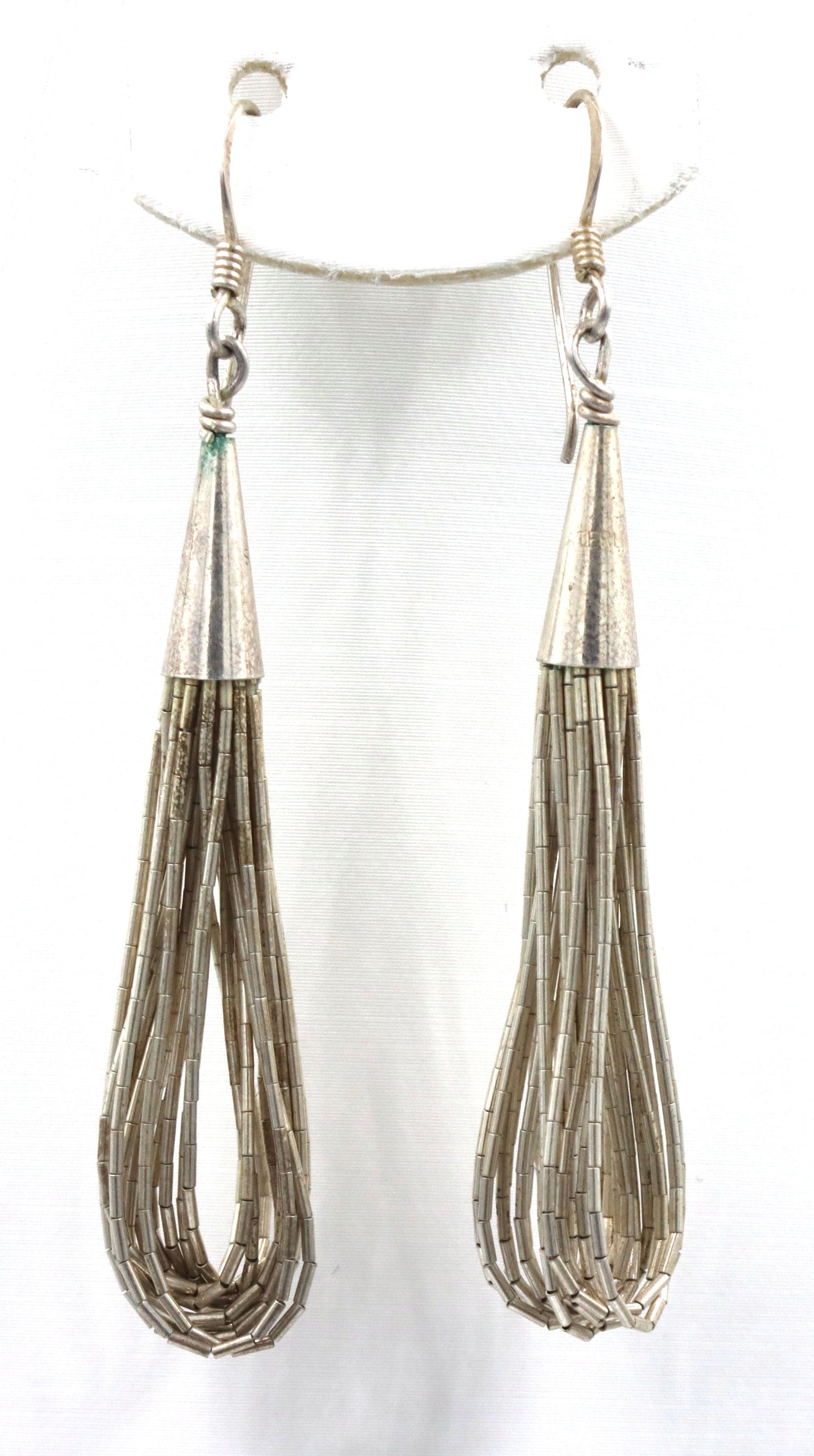 Set of Vintage 925 sterling silver multi strand necklace, bracelet and dangle earrings