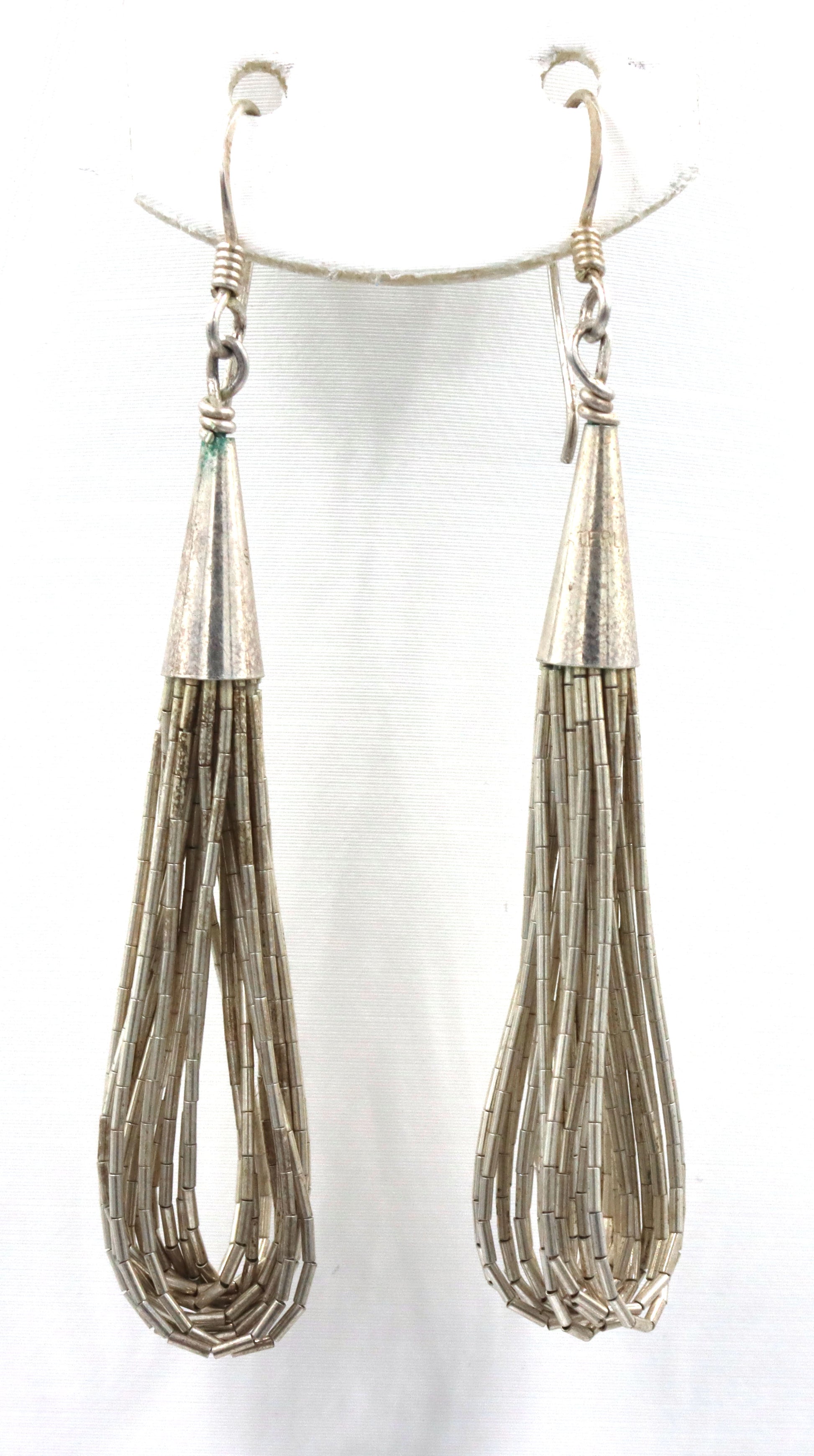 Set of Vintage 925 sterling silver multi strand necklace, bracelet and dangle earrings
