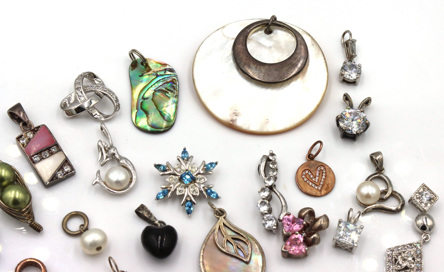 Group lot of vintage 925 sterling silver pendants
