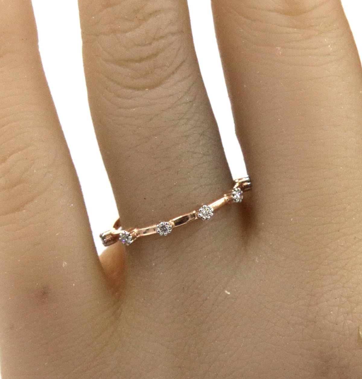 14kt Rose gold diamond fashion ring