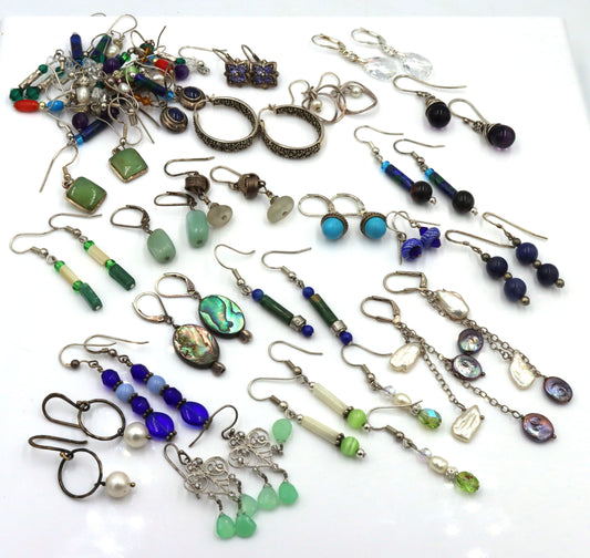 Group lot of Vintage 925 sterling silver earrings