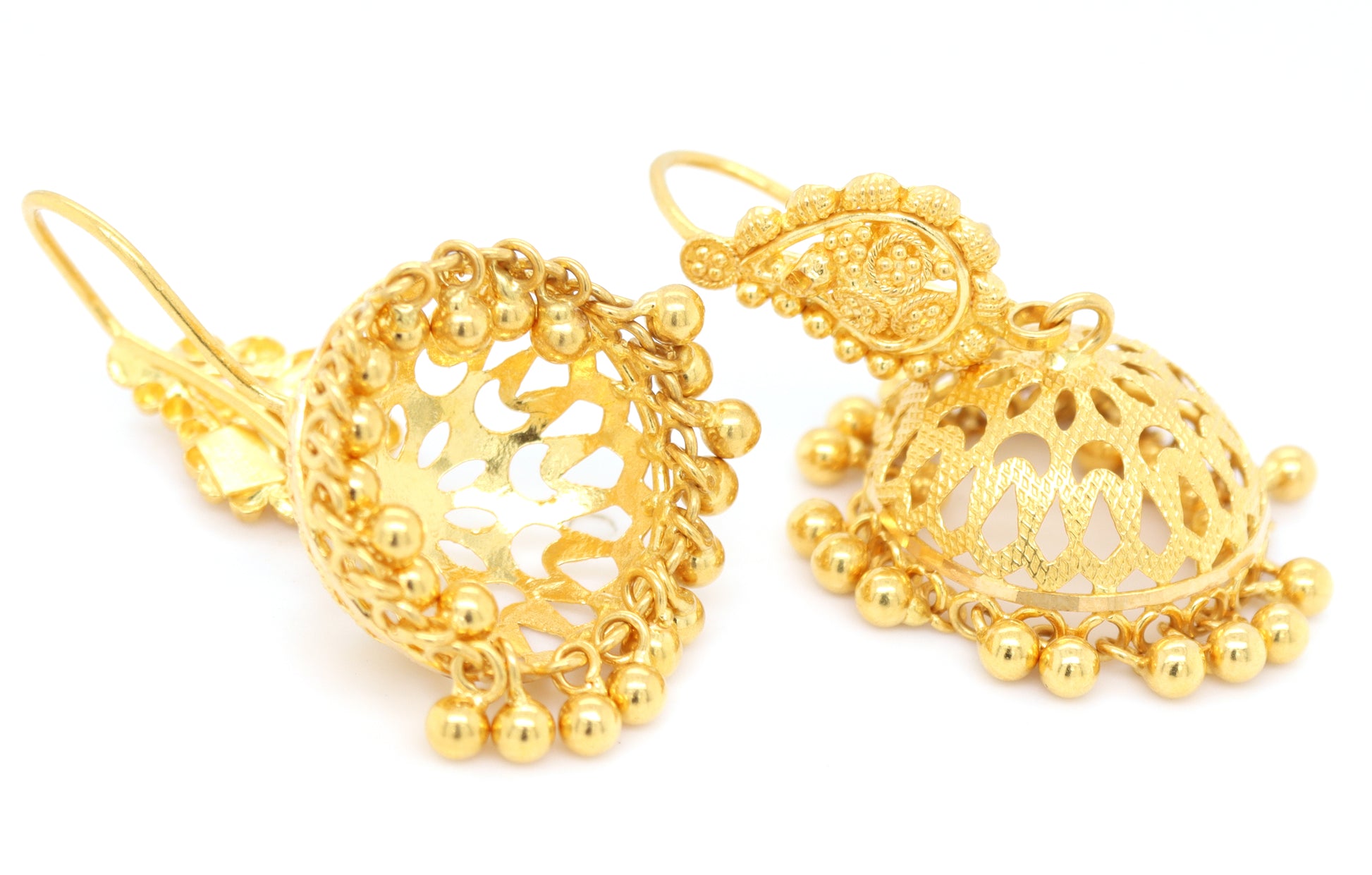 21kt Yellow gold chandelier dangle earrings