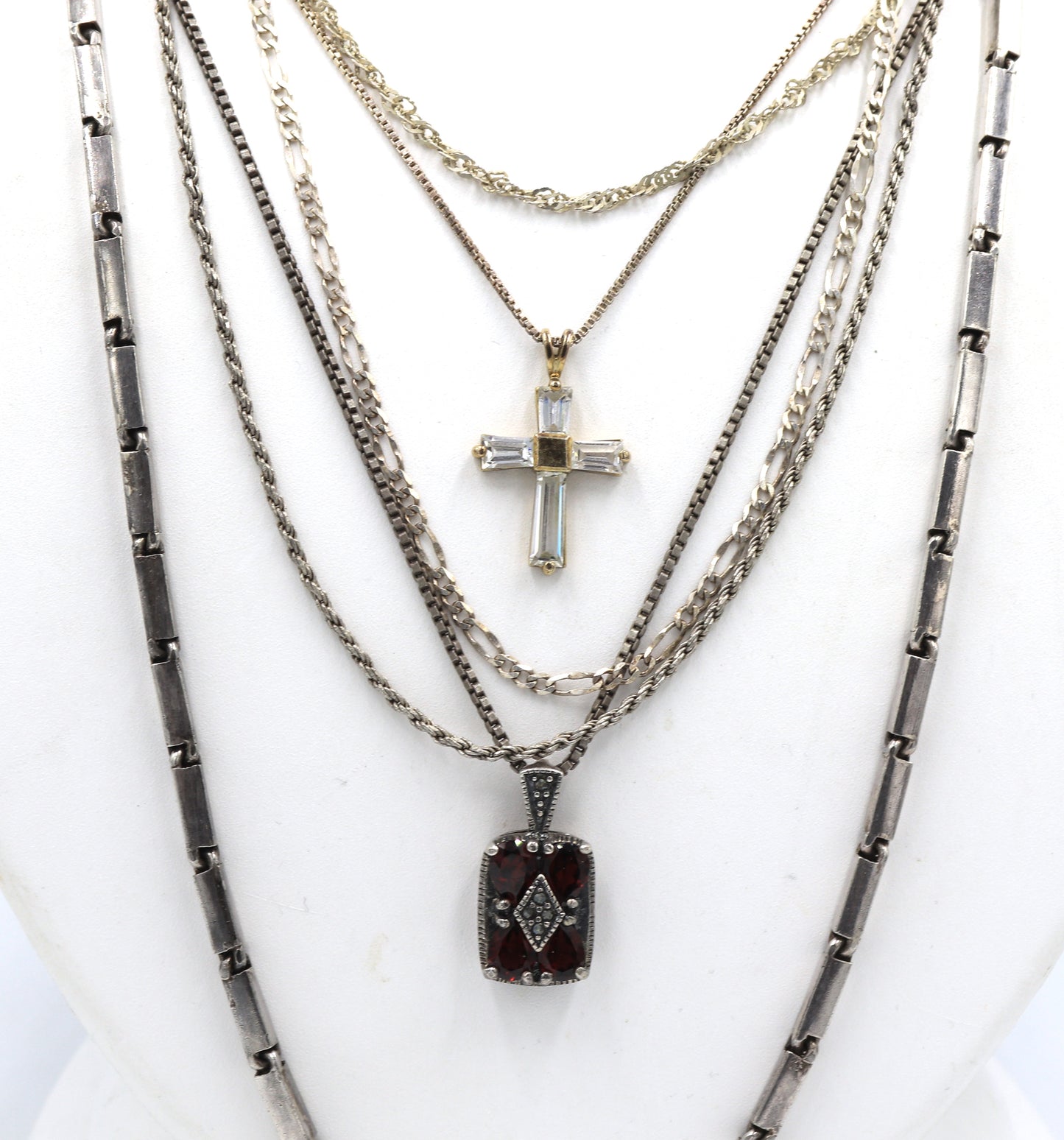 Group of 6 vintage 925 sterling silver necklaces
