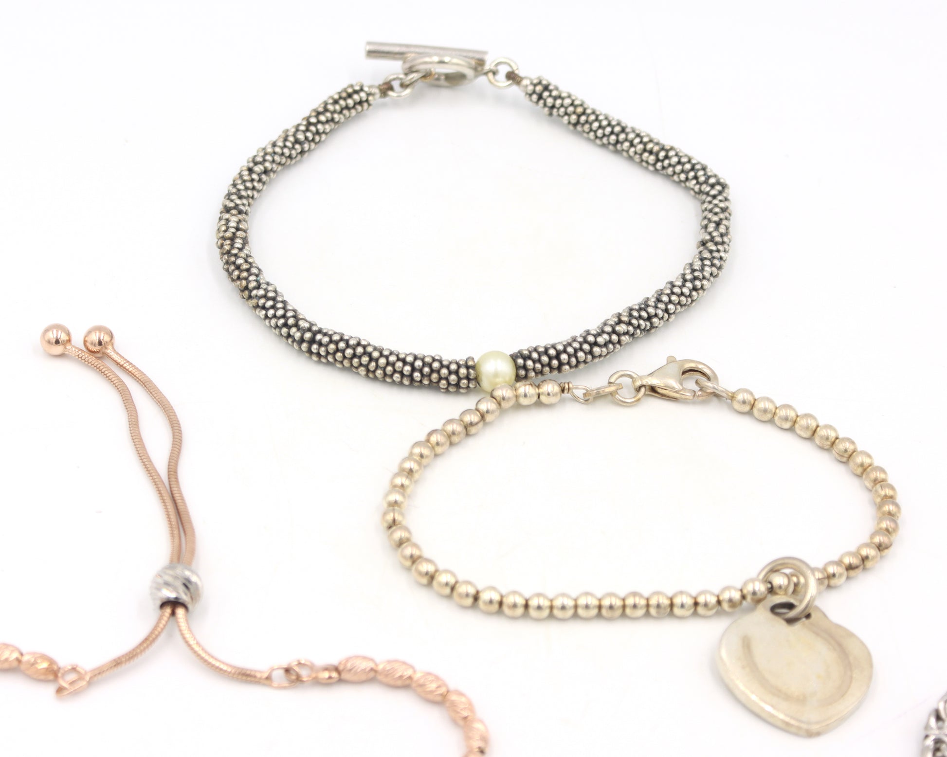 Group lot of Vintage 925 sterling silver bracelets