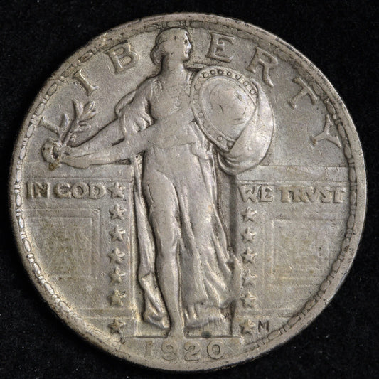 1920 Standing Liberty Quarter Choice AU Strong Detail, Near Mint Appeal