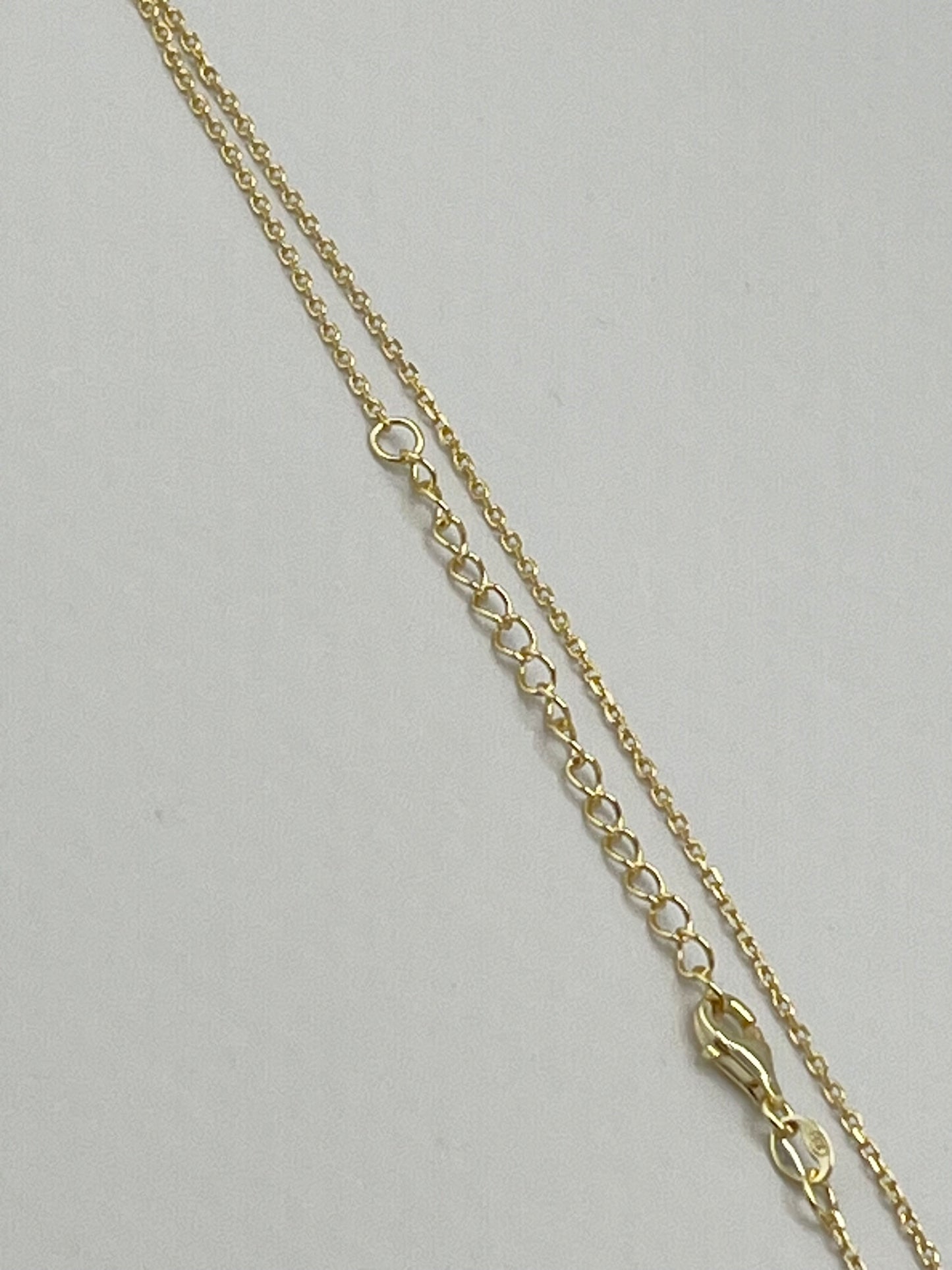 925 Sterling Silver Gold Tone Princess Flower Mother Of Pearl Necklace