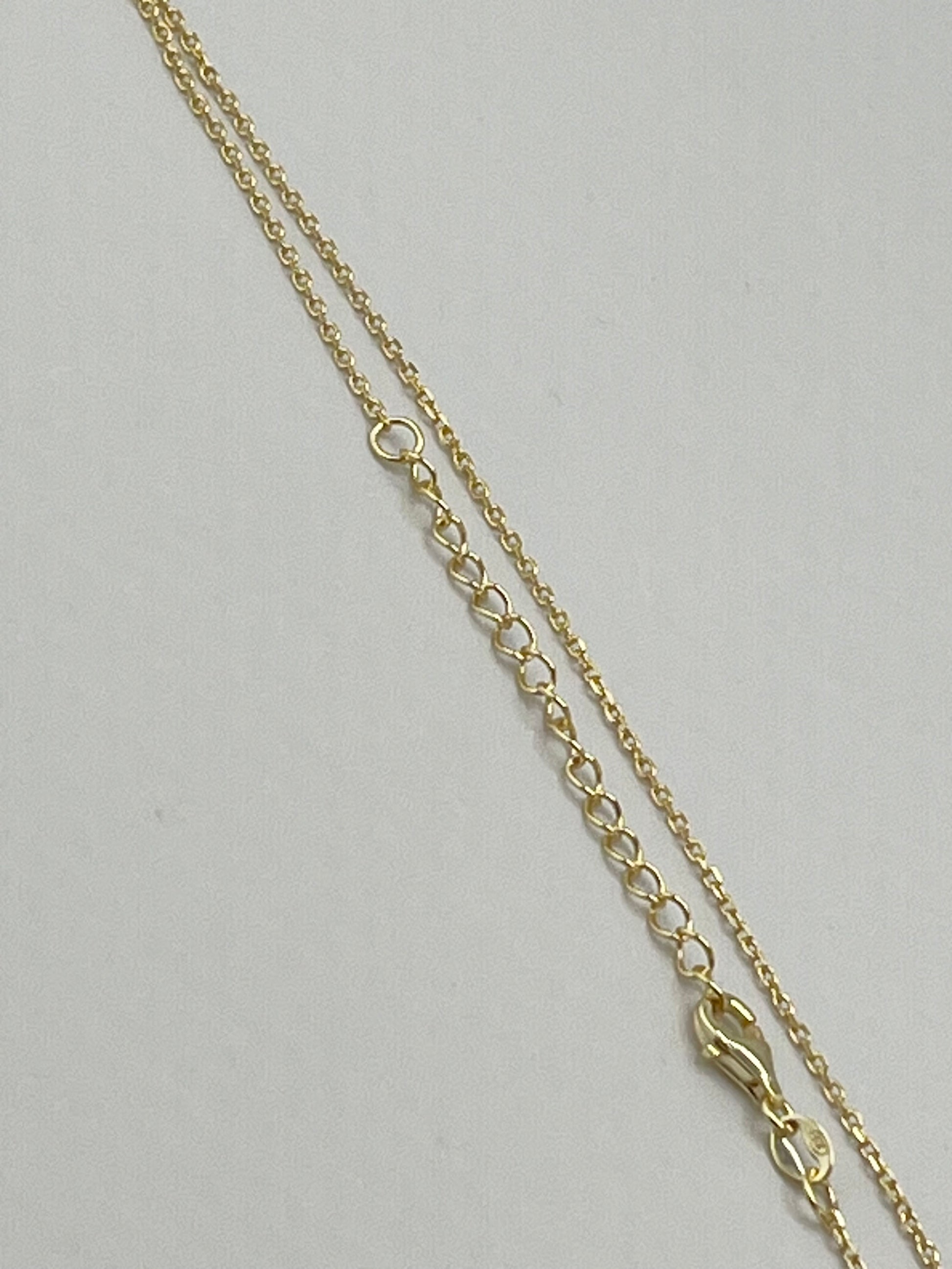 925 Sterling Silver Gold Tone Princess Flower Mother Of Pearl Necklace