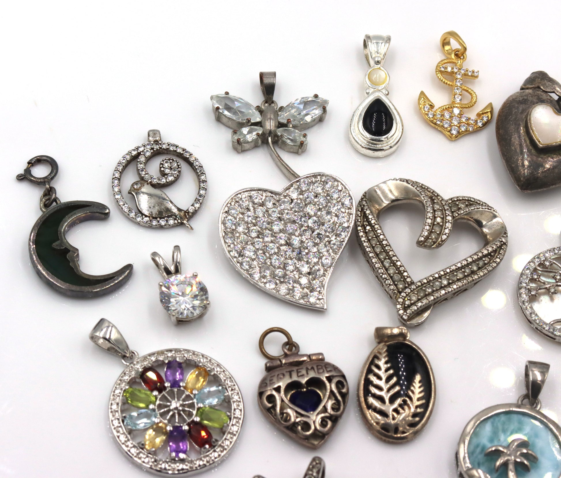 Vintage 925 sterling silver group lot of pendants