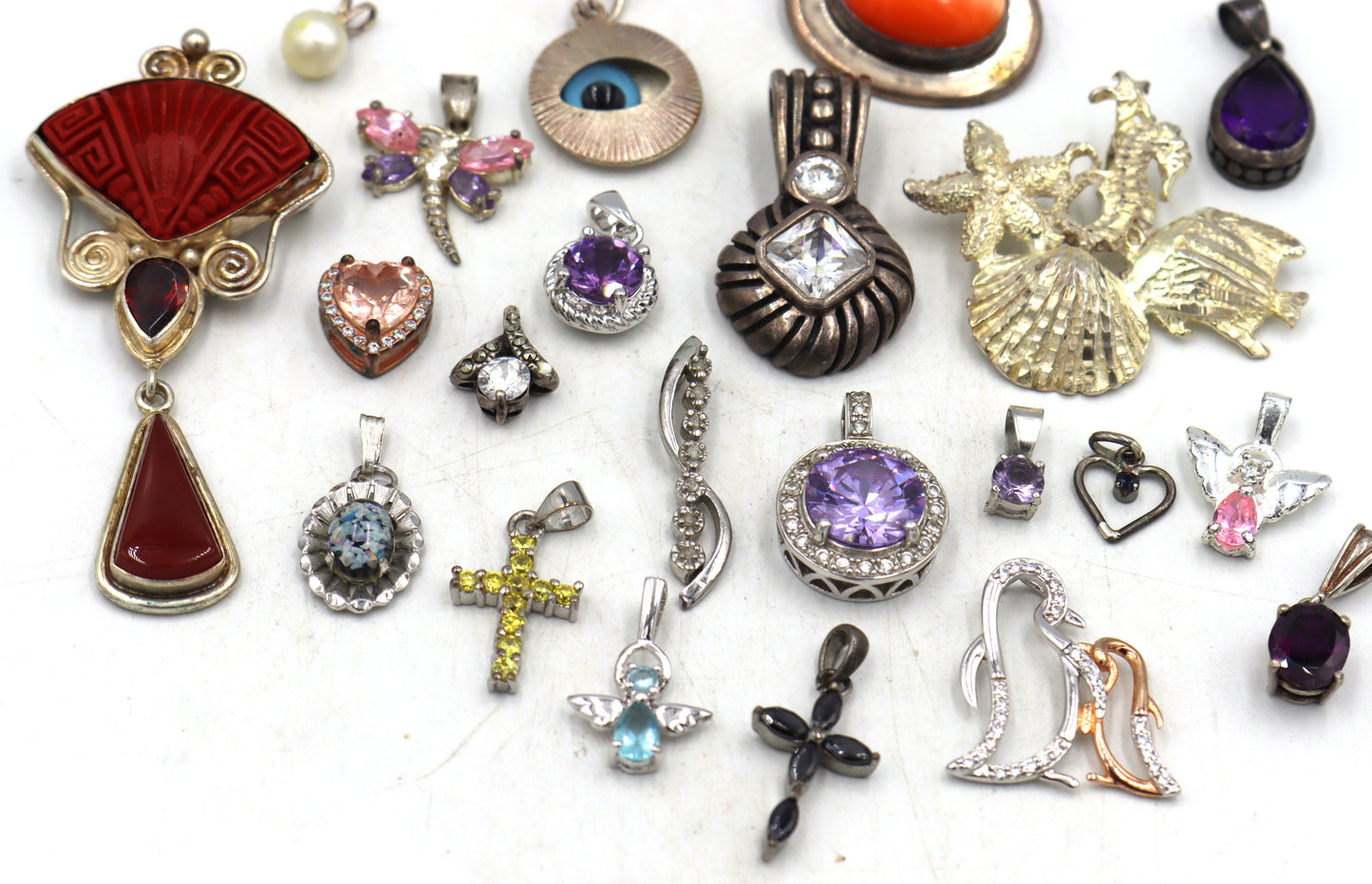 Group lot of Vintage 925 sterling silver pendants