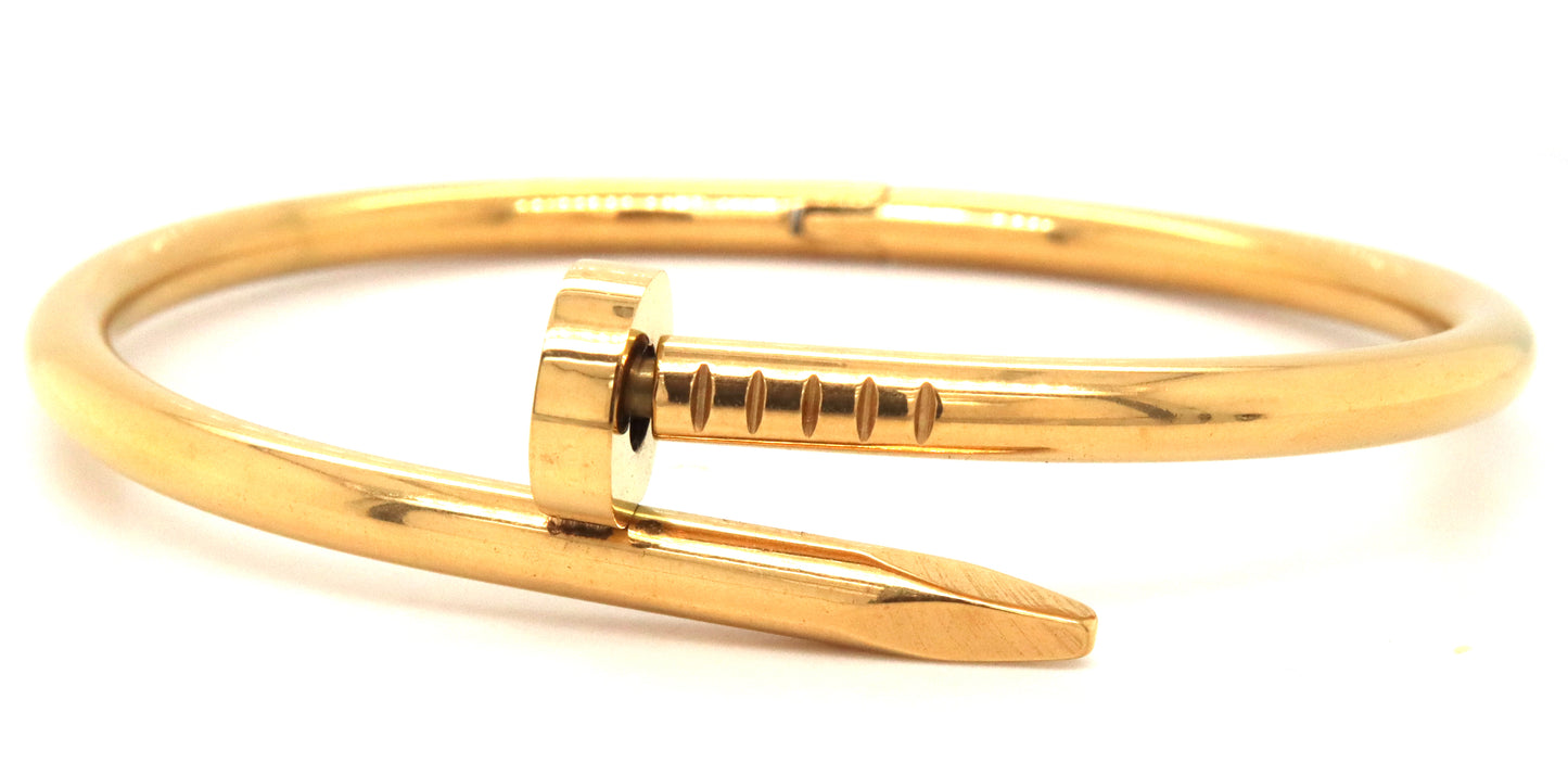 Gold Plated nail bangle bracelet