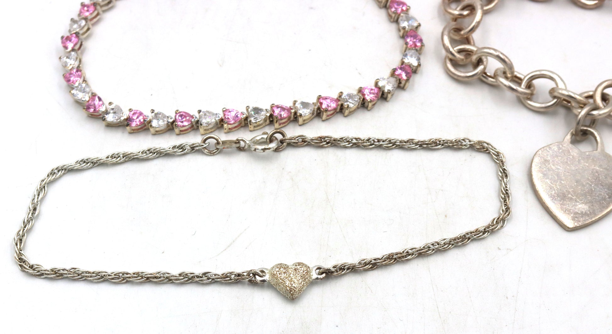 Group lot of 5 Vintage 925 sterling silver bracelets