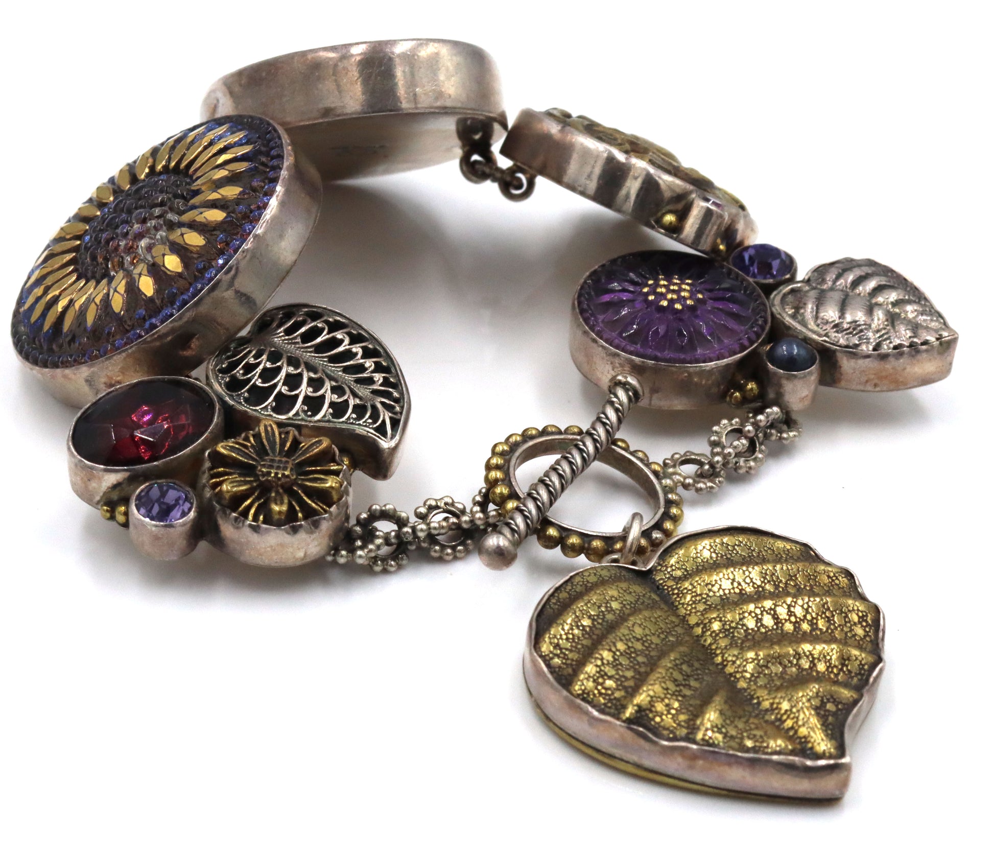 Vintage Mars and Valentine purple charm bracelet