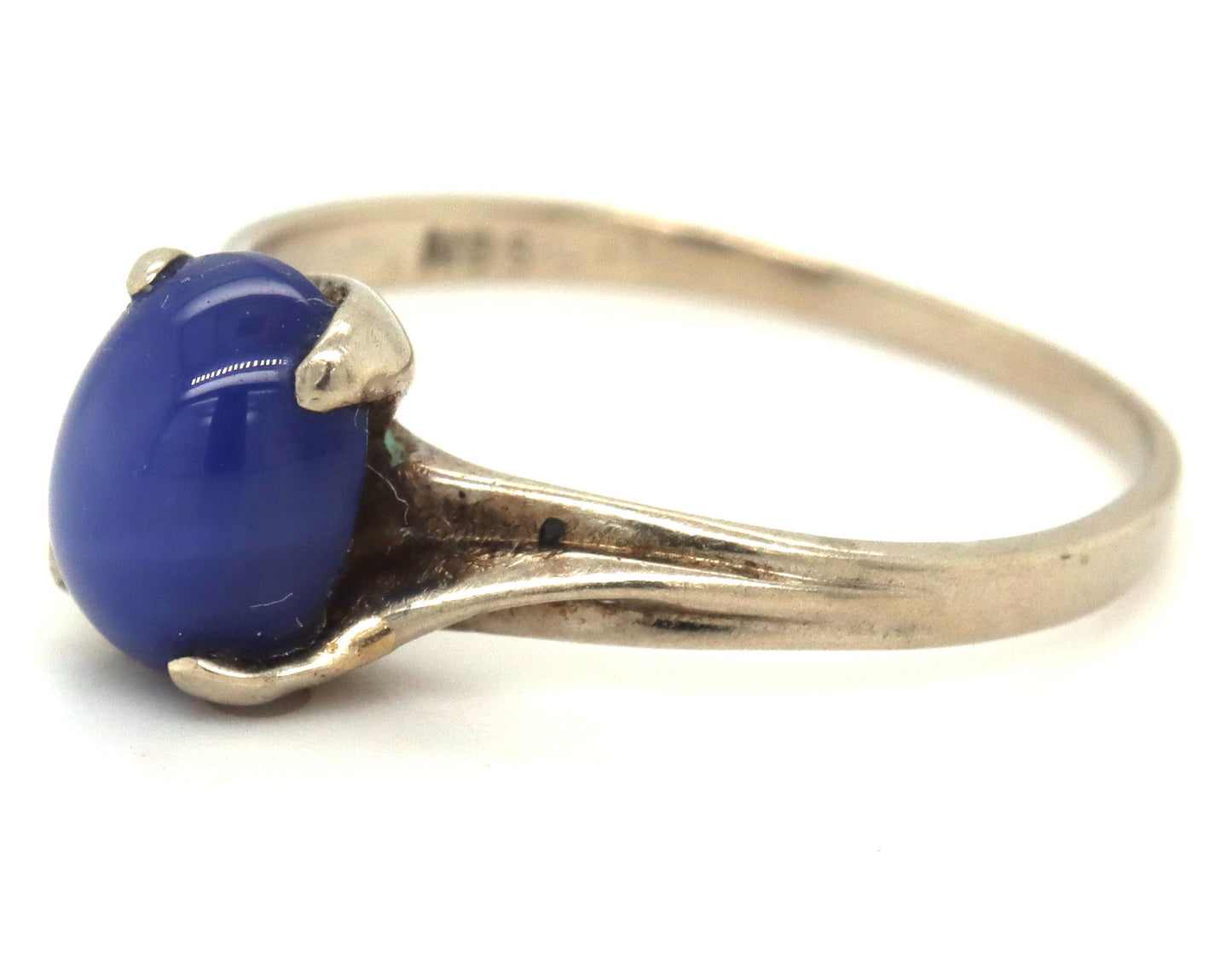 10kt White gold Linde star sapphire ring