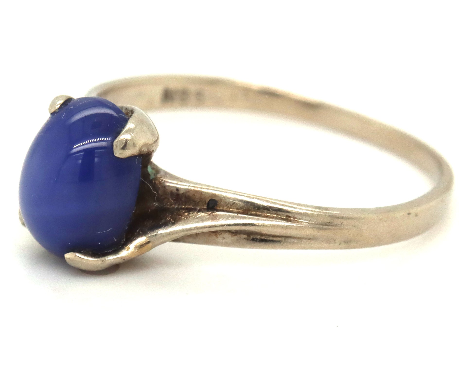 10kt White gold Linde star sapphire ring