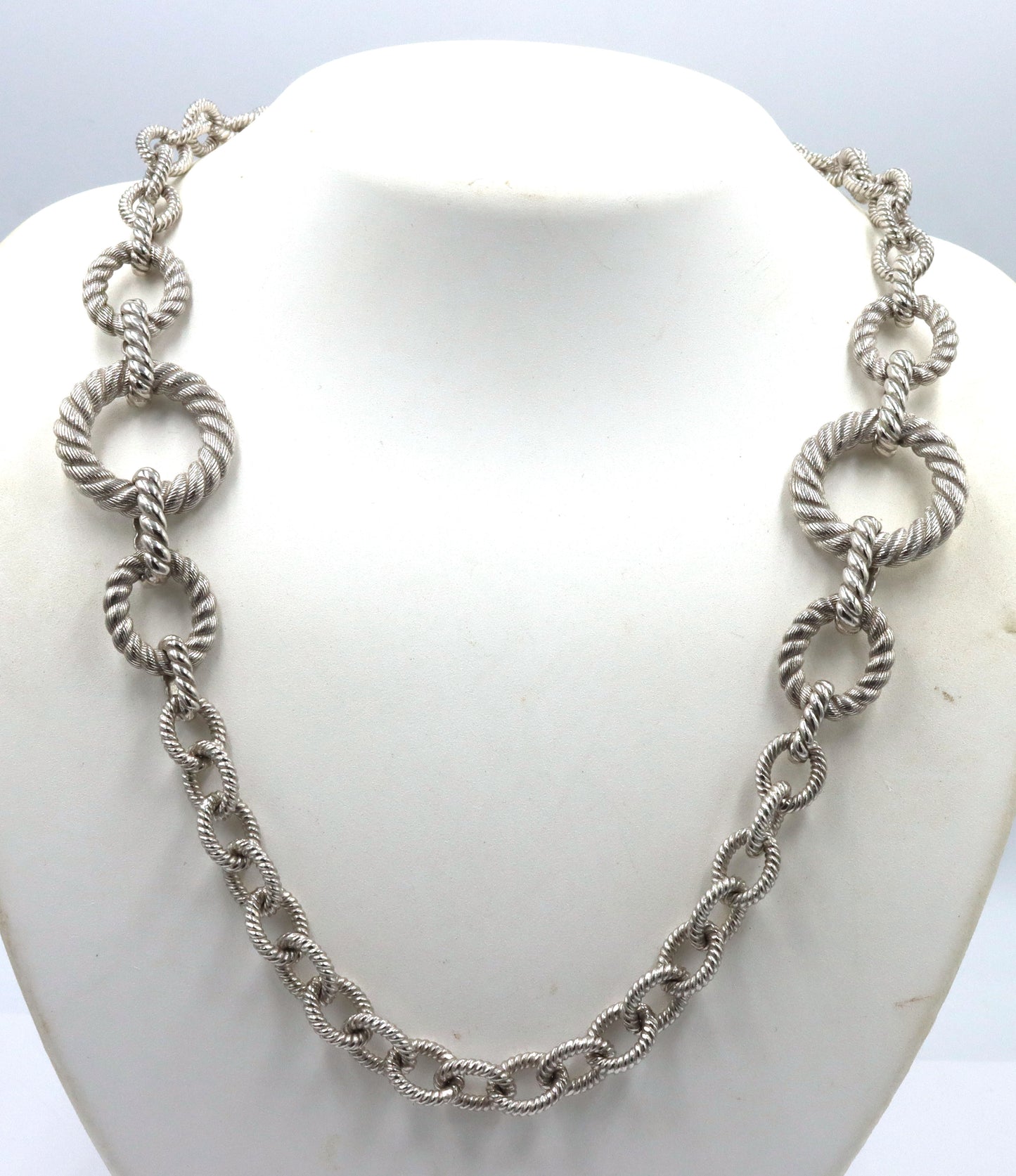 Judith Ripka 925 Sterling Silver Large Rolo Chain Link Necklace