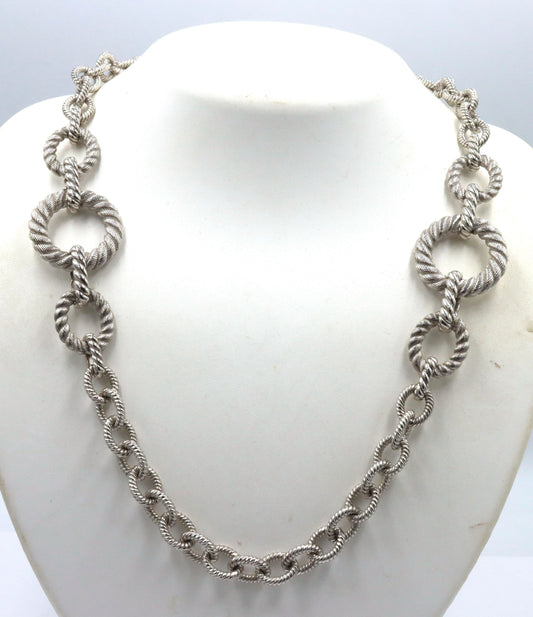 Judith Ripka 925 Sterling Silver Large Rolo Chain Link Necklace